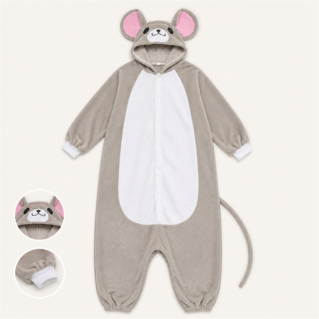 Gray Mouse Kigurumi Onesie feature details