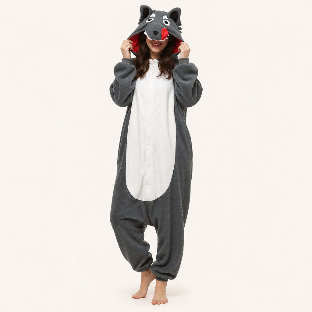 Leoxa gray wolf kigurumi onesie – 01 hero