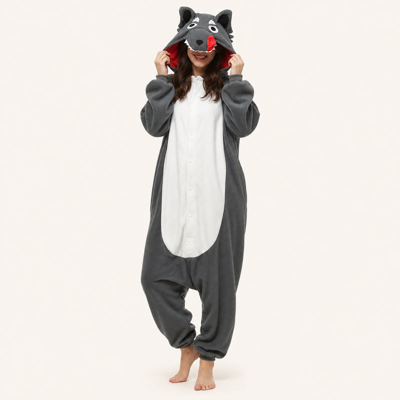Leoxa gray wolf kigurumi onesie – 01 hero