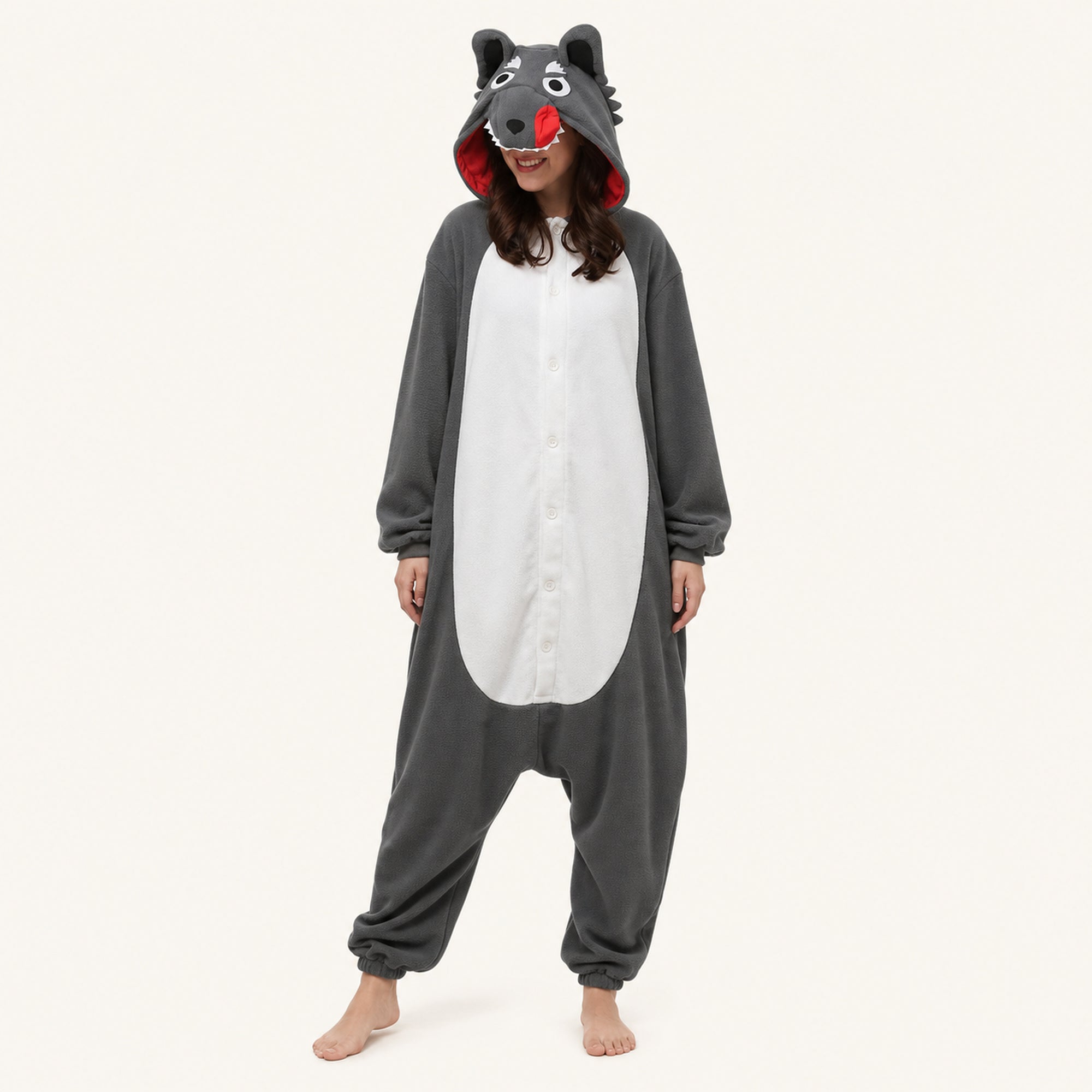 Leoxa gray wolf kigurumi onesie – 03 second look