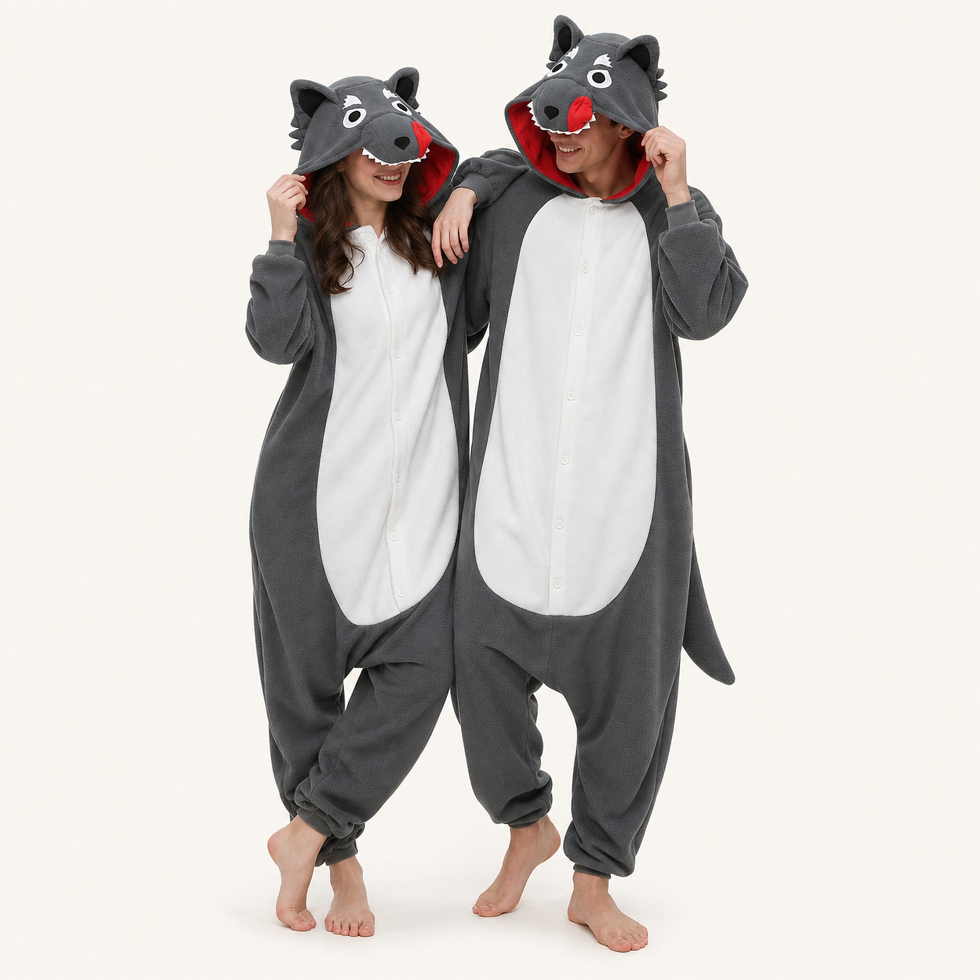 Leoxa gray wolf kigurumi onesie – 04 matching colors