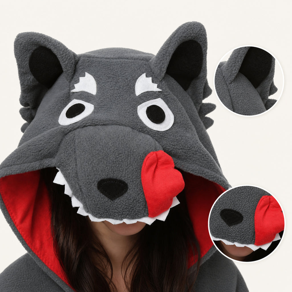 Leoxa gray wolf kigurumi onesie – 05 character detail