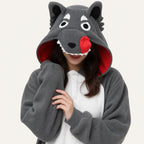 Leoxa gray wolf kigurumi onesie – 06 soft texture