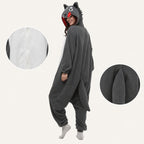 Leoxa gray wolf kigurumi onesie – 07 feature details
