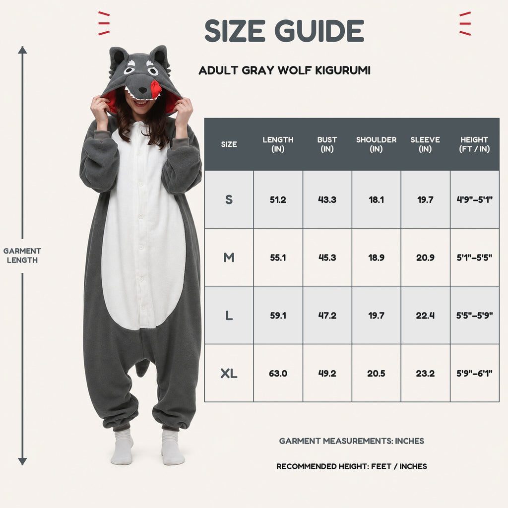 Leoxa gray wolf kigurumi onesie – 08 fit reference