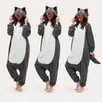 Leoxa gray wolf kigurumi onesie – 10 color lineup