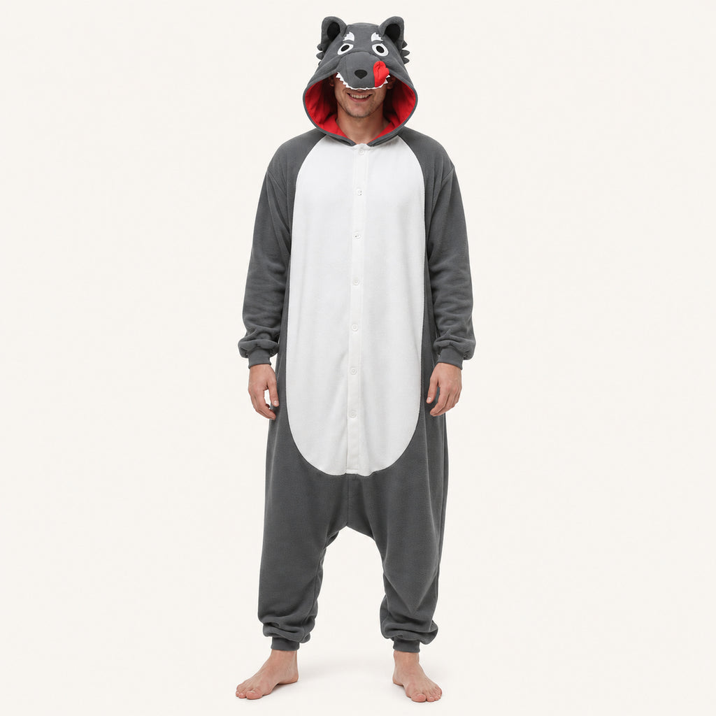 Leoxa gray wolf kigurumi onesie – 14 size XL