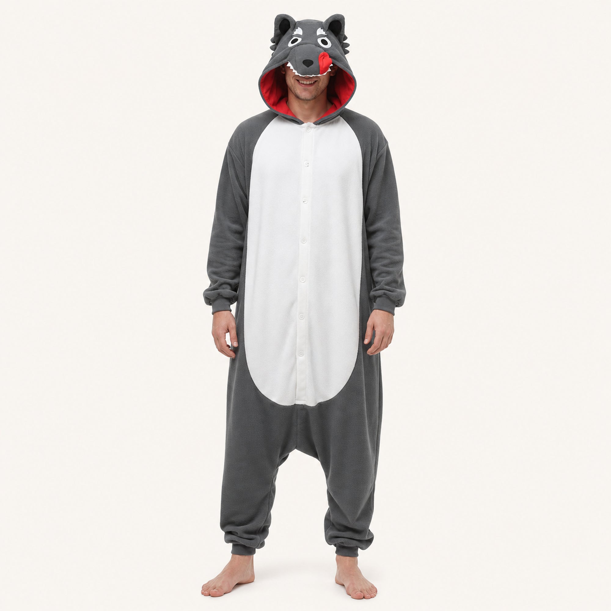Leoxa gray wolf kigurumi onesie – 14 size XL