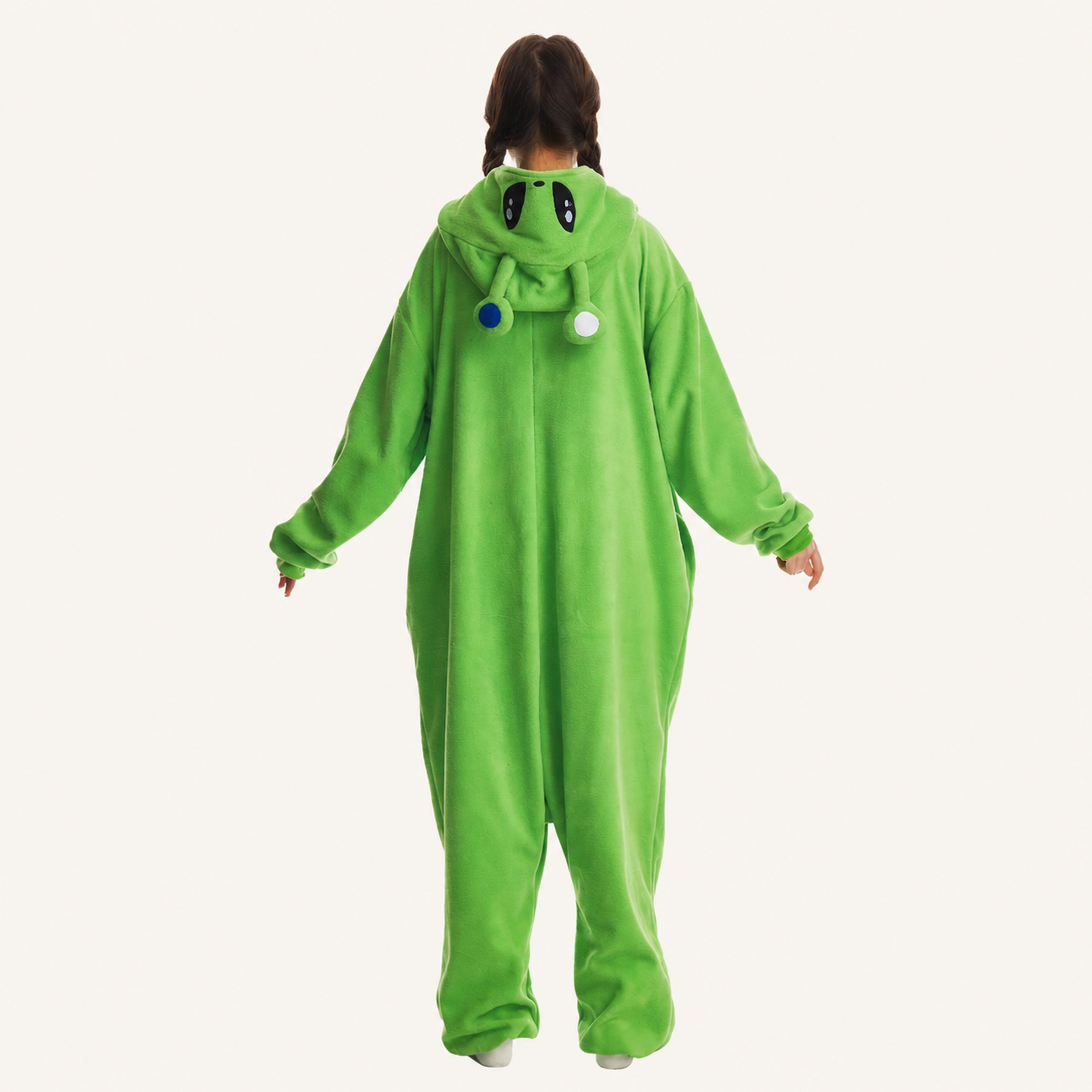 Green Alien Kigurumi Onesie - back view