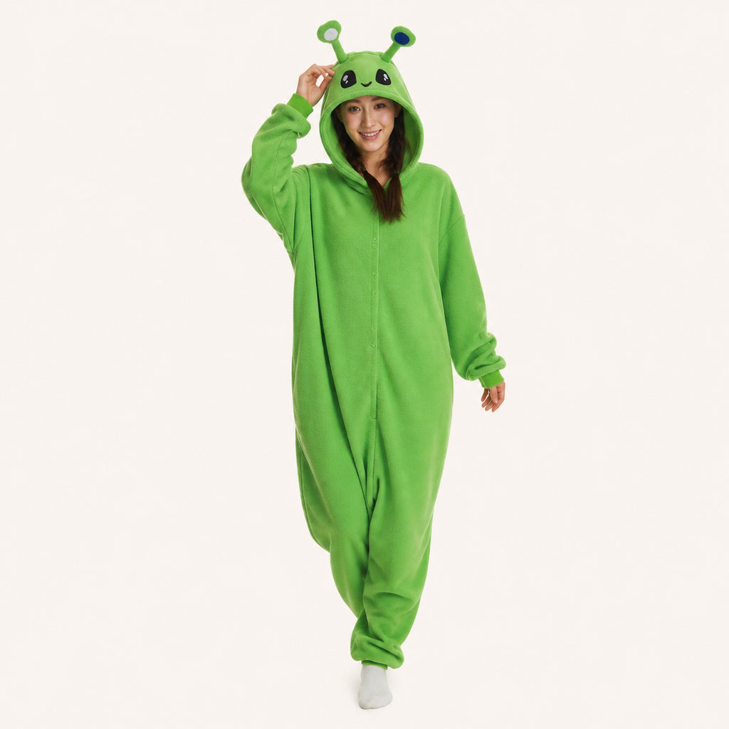 Green Alien Kigurumi Onesie - dynamic look