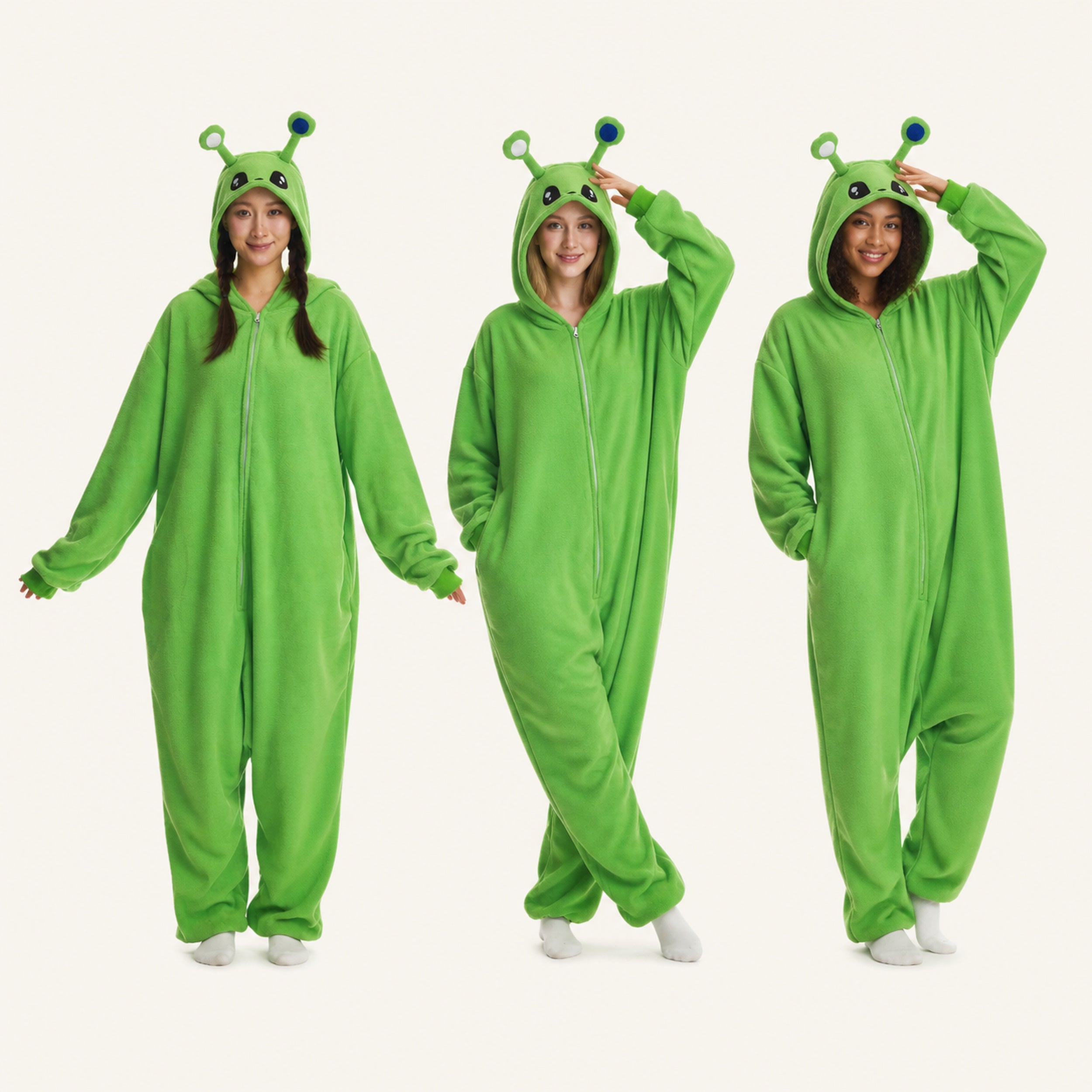 Green Alien Kigurumi Onesie - variant lineup