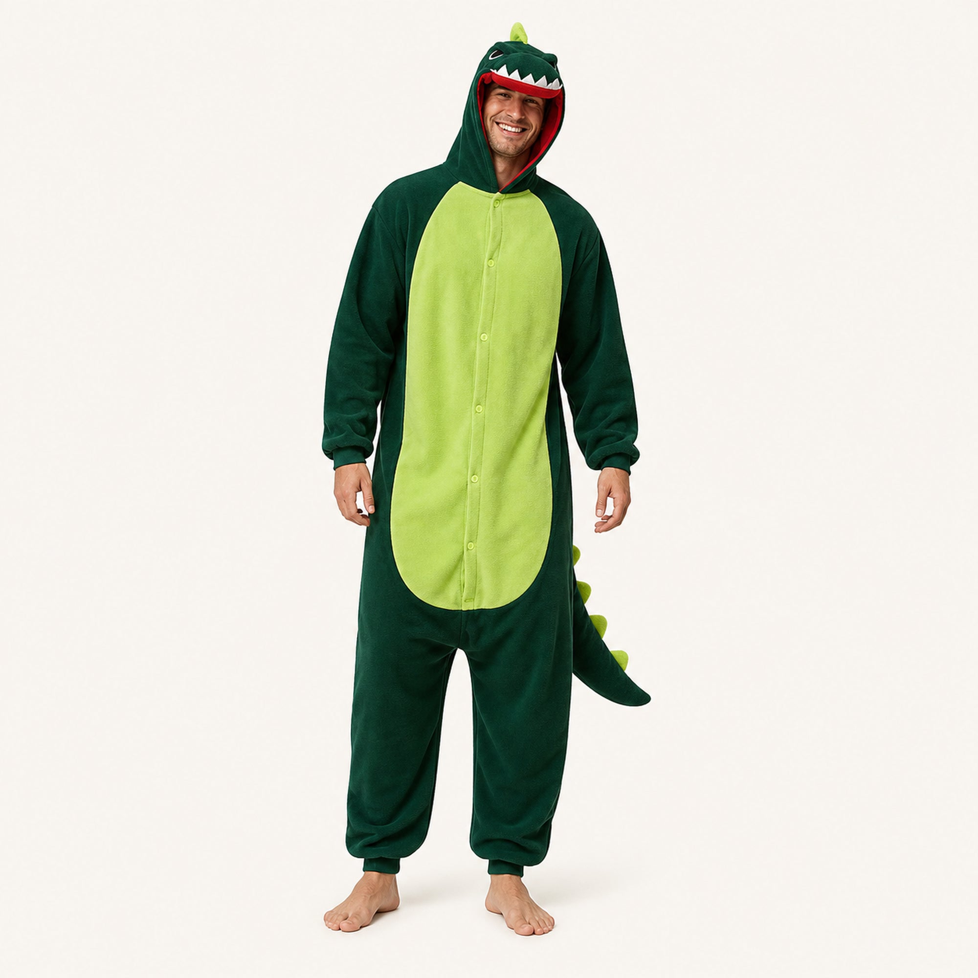 Leoxa green dinosaur kigurumi onesie – 01 hero