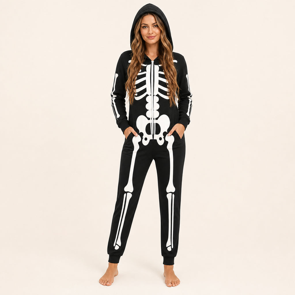 Leoxa neon skeleton hooded onesie — 01 hero