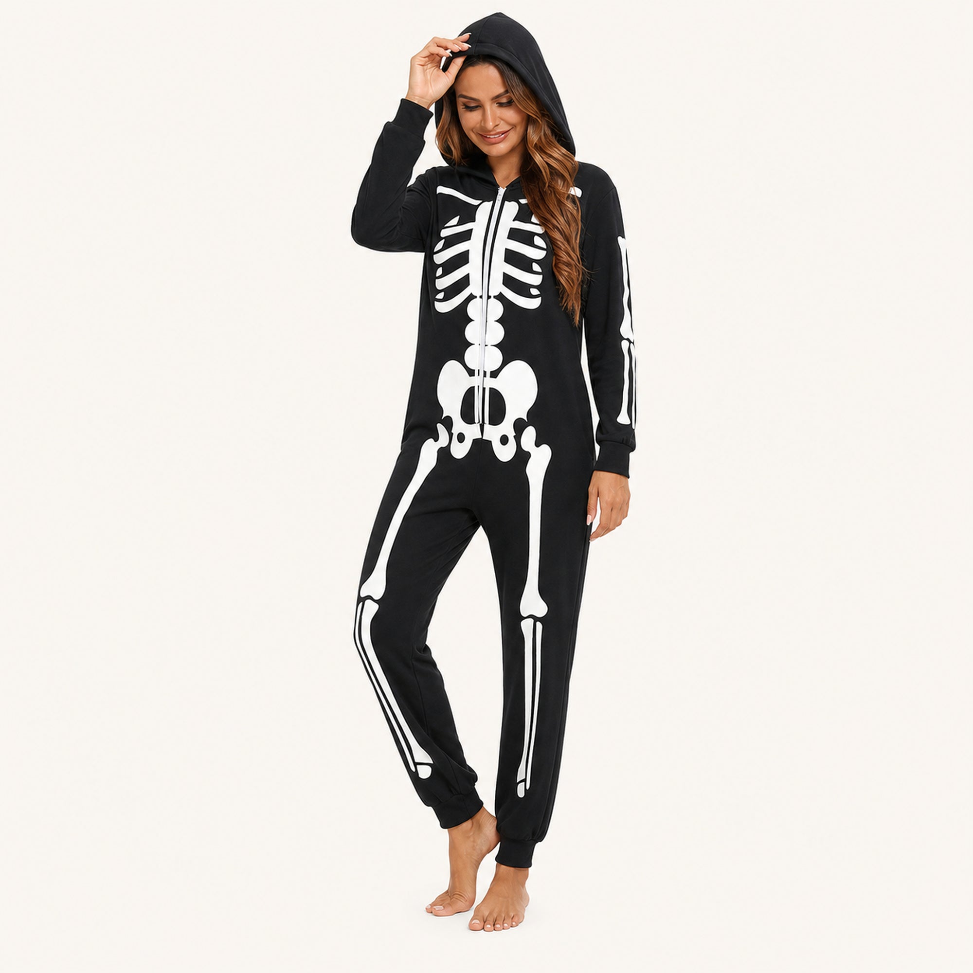 Leoxa neon skeleton hooded onesie — 03 second look