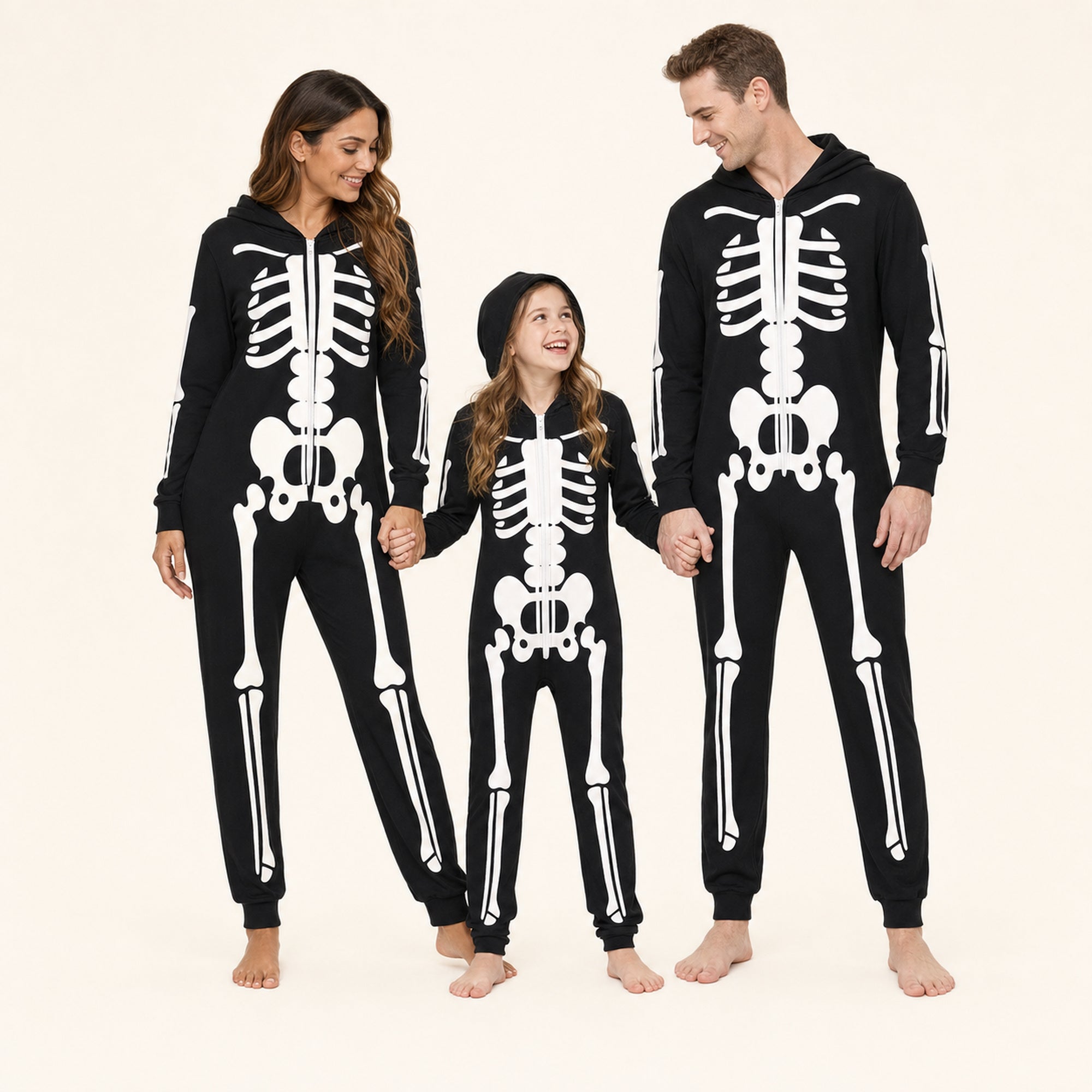 Leoxa neon skeleton hooded onesie — 04 matching colors