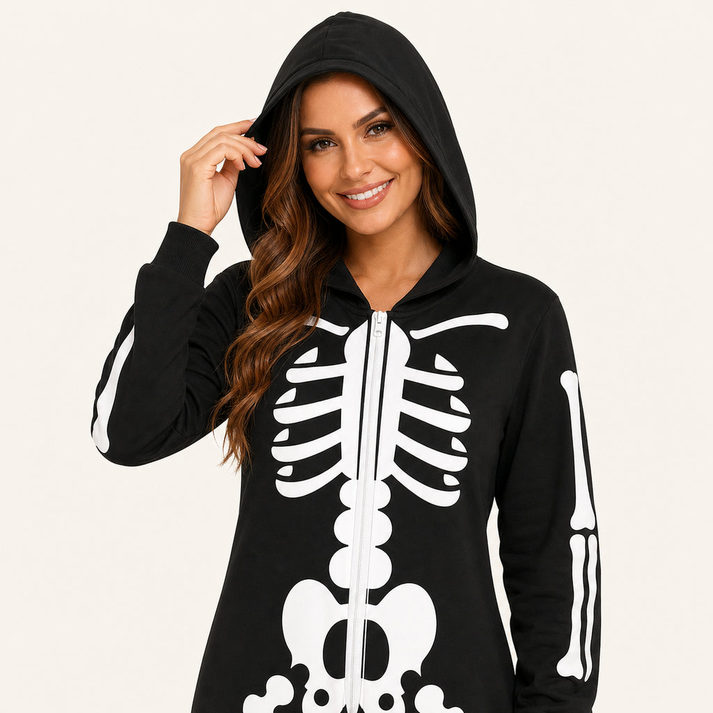 Leoxa neon skeleton hooded onesie — 05 character detail