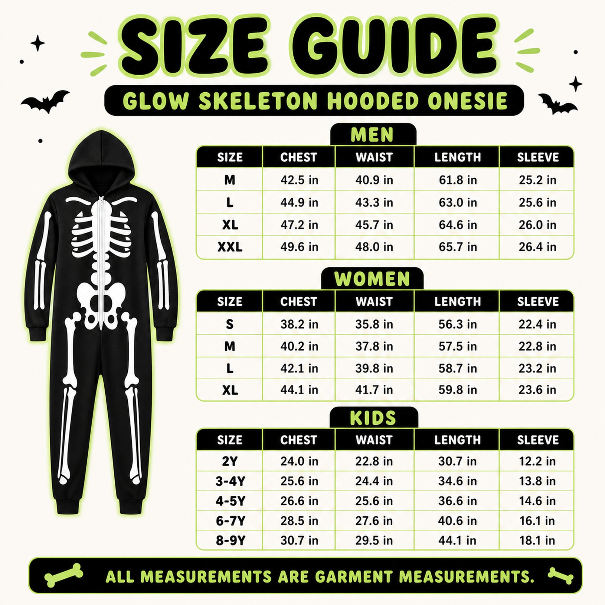 Leoxa neon skeleton hooded onesie — 08 fit reference