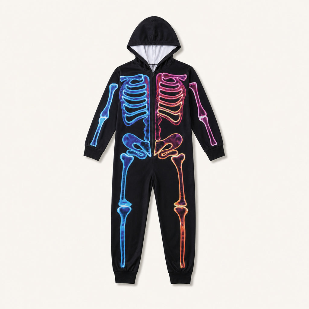 Leoxa neon skeleton hooded onesie — 13 color 03 hero