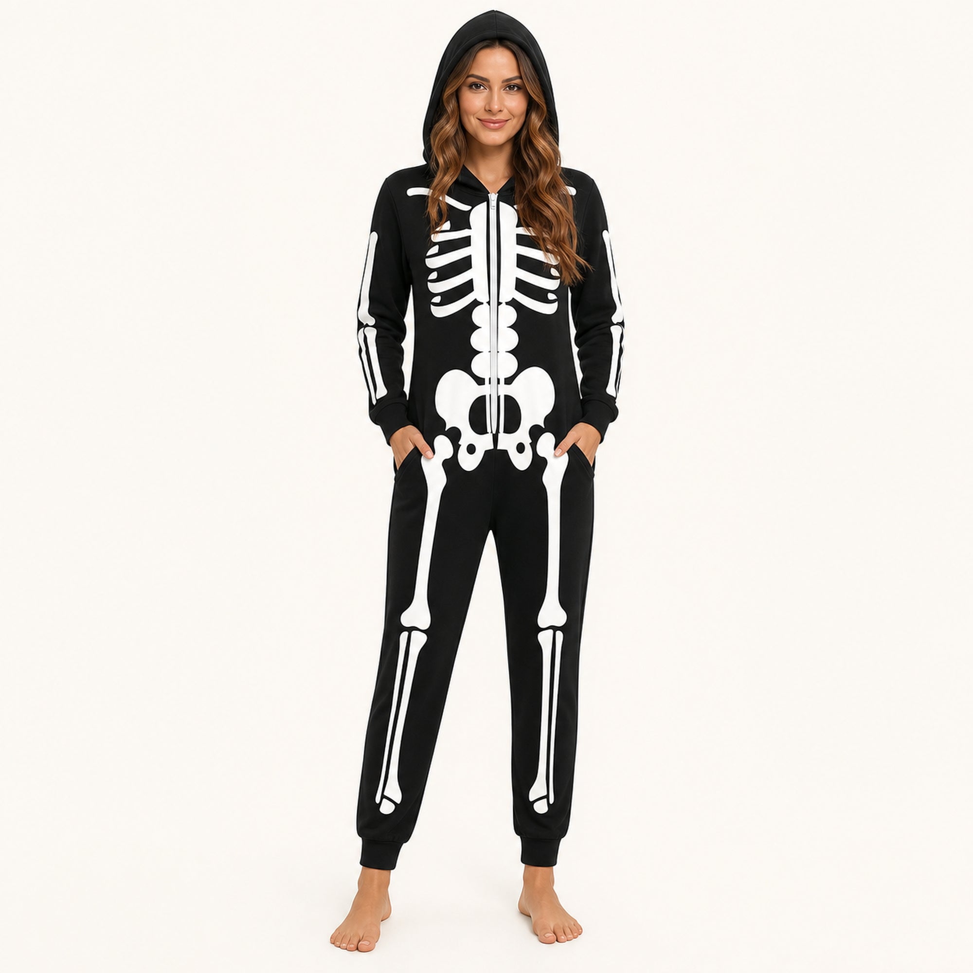 Leoxa neon skeleton hooded onesie — 14 color 04 hero
