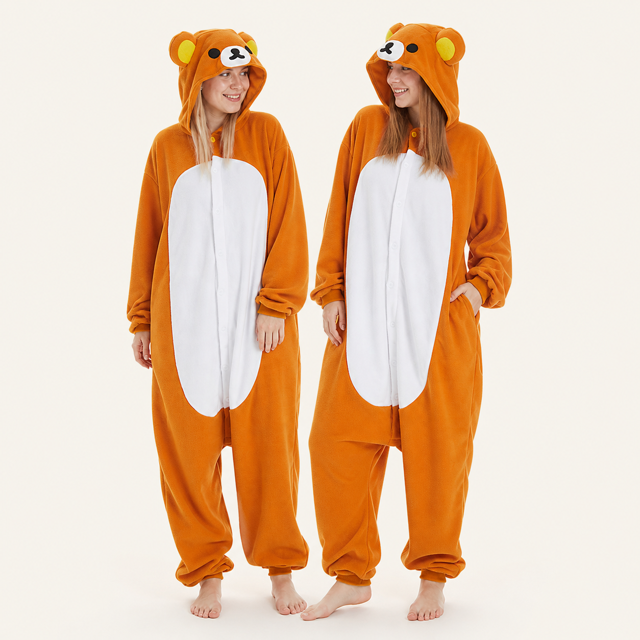 Orange Bear Kigurumi Onesie matching colors