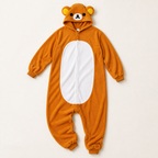 Orange Bear Kigurumi Onesie soft texture
