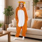 Orange Bear Kigurumi Onesie lifestyle