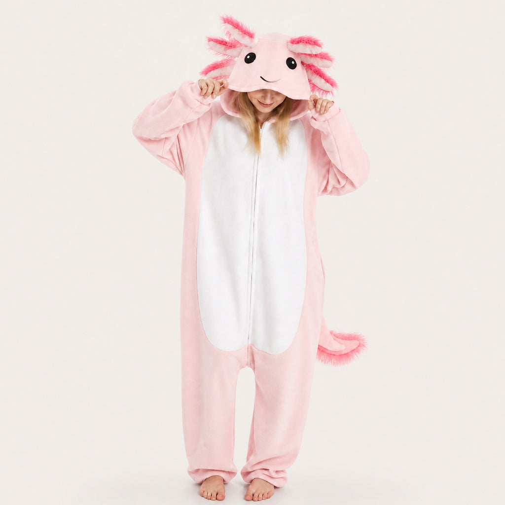 Pink Axolotl Kigurumi Onesie - hero