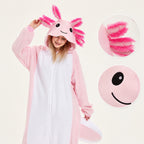 Pink Axolotl Kigurumi Onesie - character detail
