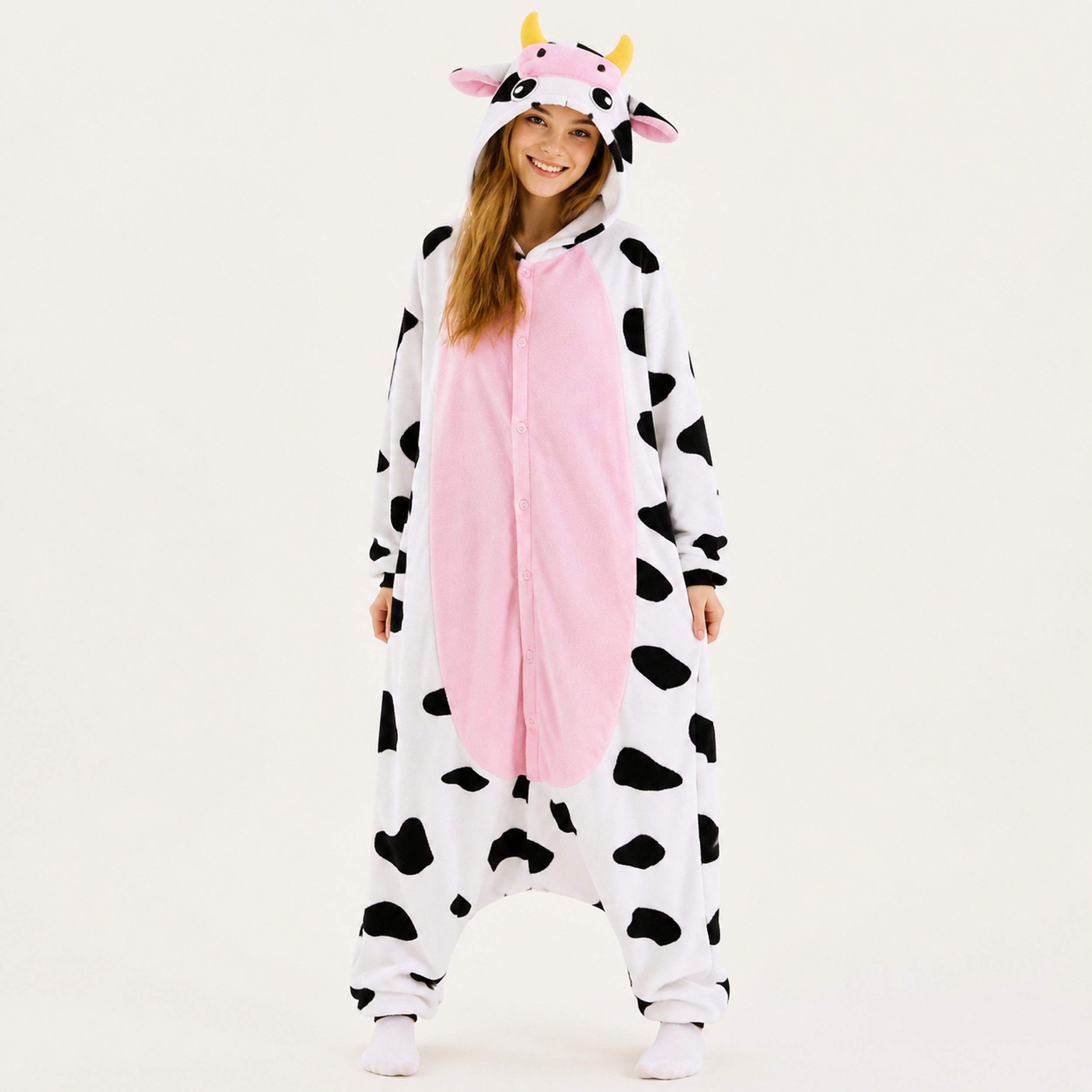 Pink Belly Cow Kigurumi Onesie - hero