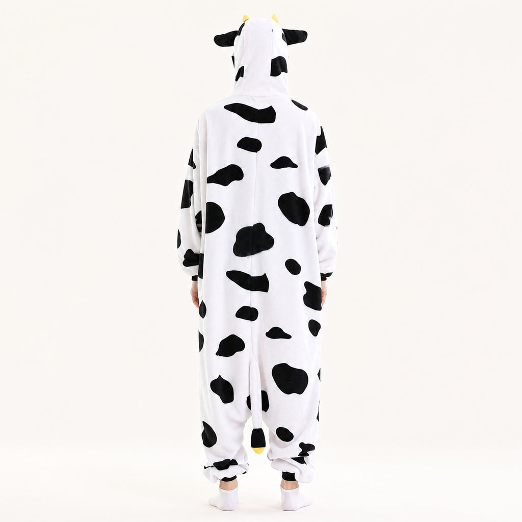 Pink Belly Cow Kigurumi Onesie - back view