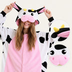 Pink Belly Cow Kigurumi Onesie - character detail