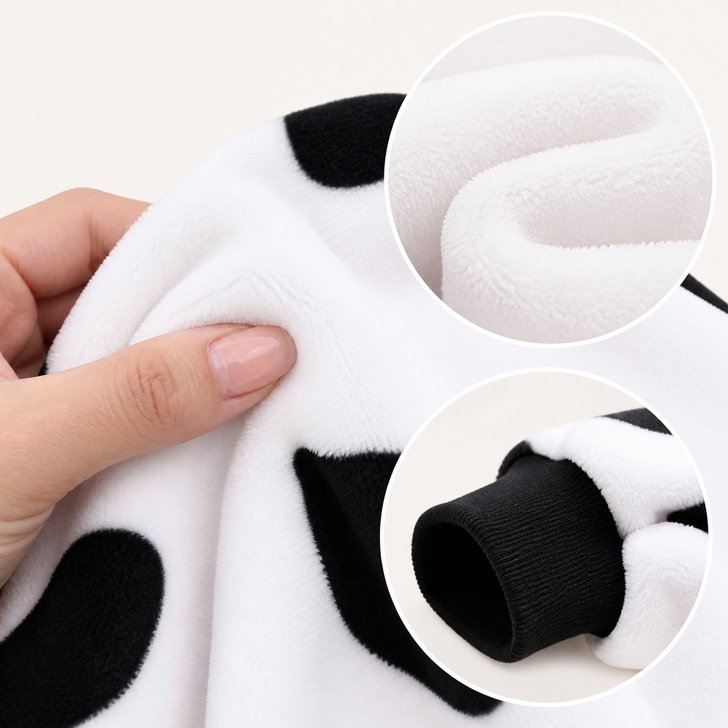 Pink Belly Cow Kigurumi Onesie - fabric detail