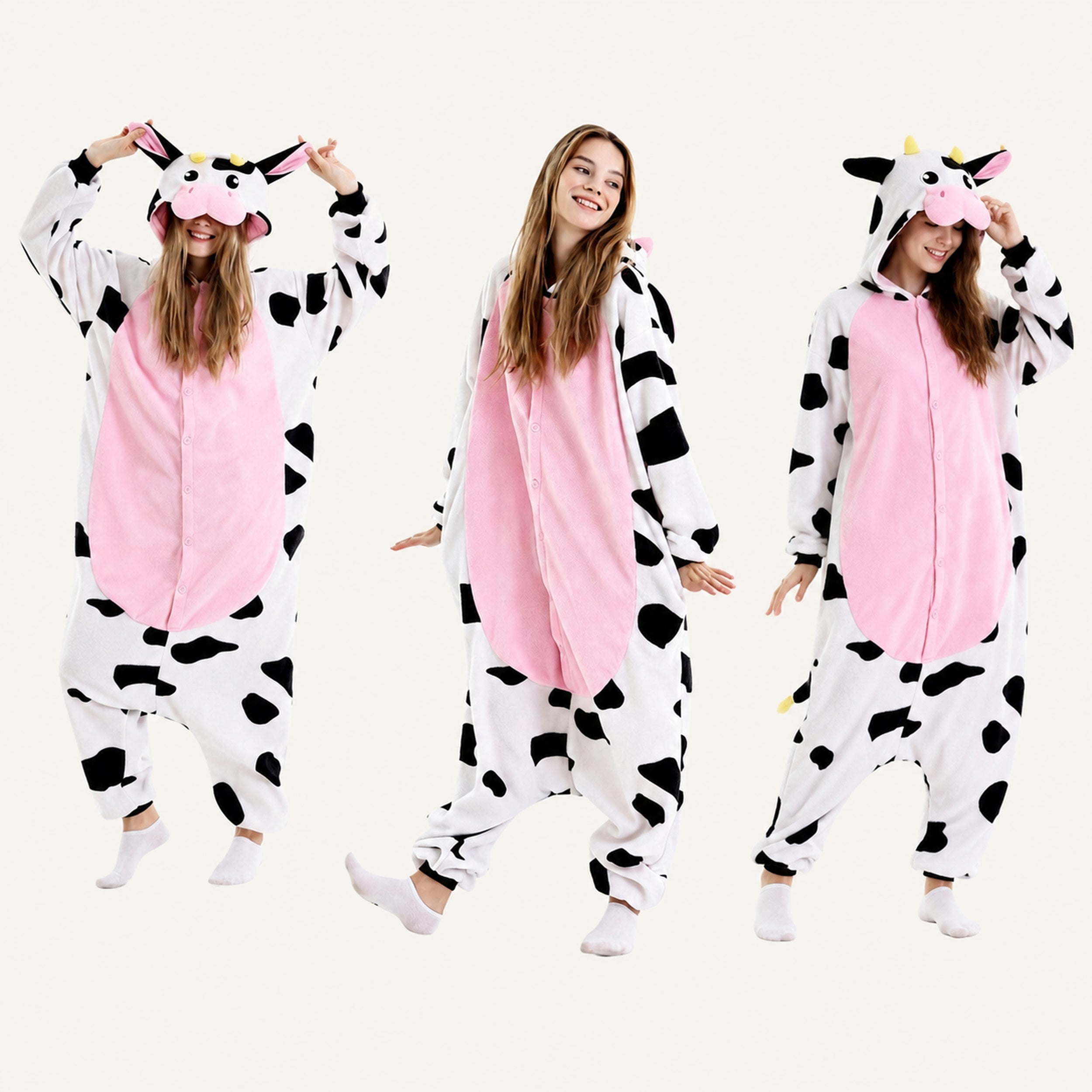 Pink Belly Cow Kigurumi Onesie - variant lineup