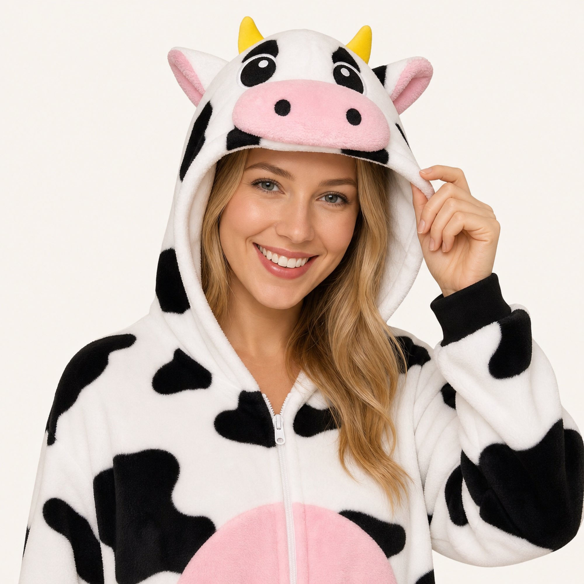 Leoxa pink cow kigurumi onesie – 05 character detail