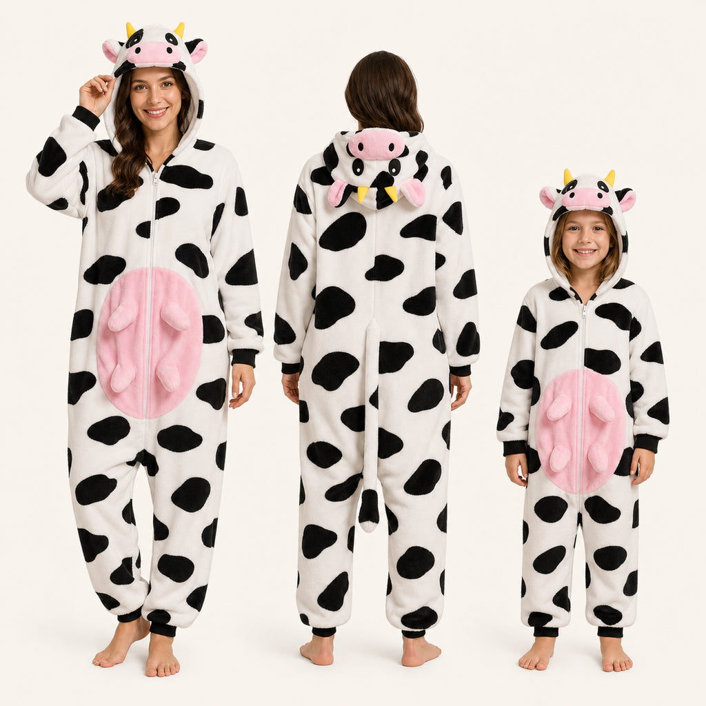 Leoxa pink cow kigurumi onesie – 10 color lineup