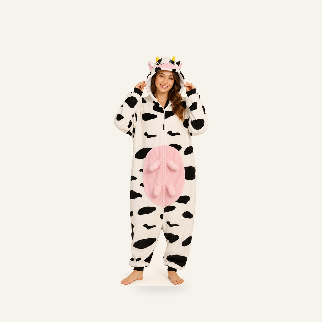 Leoxa pink cow kigurumi onesie – 12 size L
