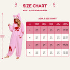 Pink graphic bear kigurumi fit reference