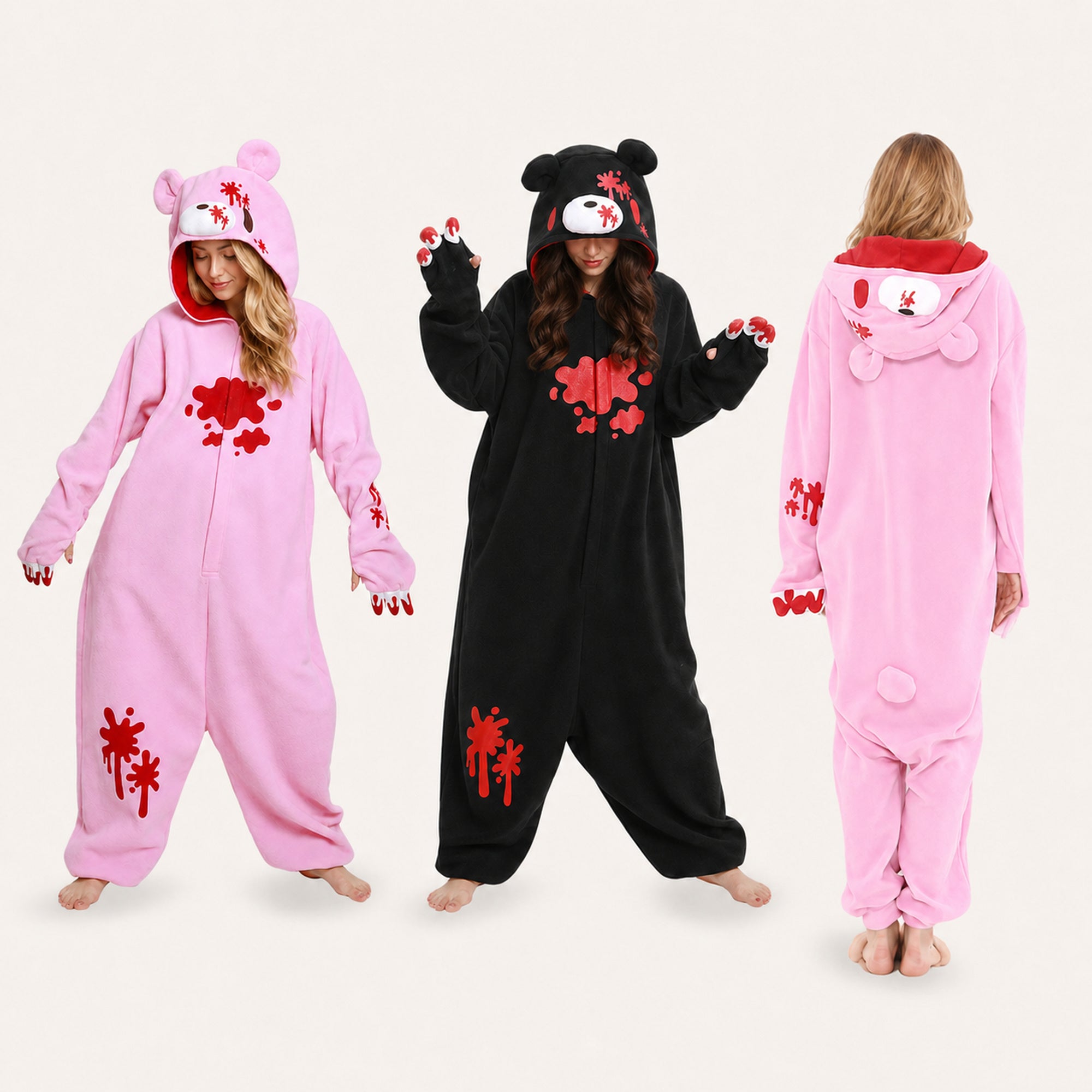 Pink graphic bear kigurumi color lineup