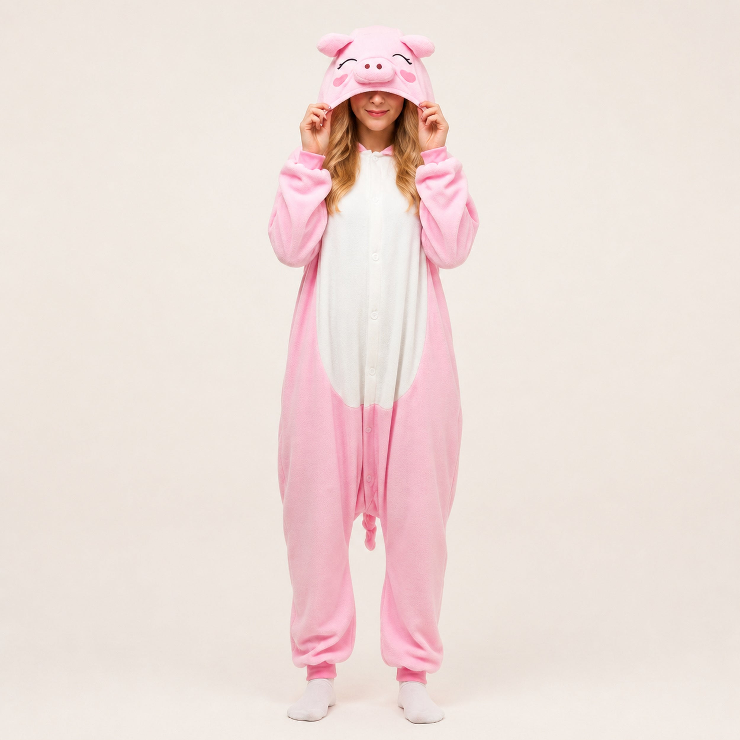 Pink Pig Kigurumi Onesie - hero