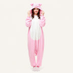 Pink Pig Kigurumi Onesie - front view