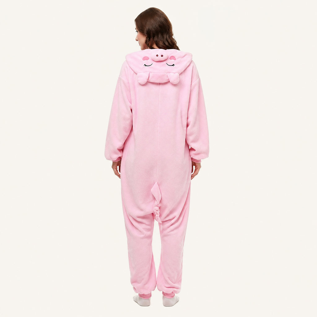Pink Pig Kigurumi Onesie - back view