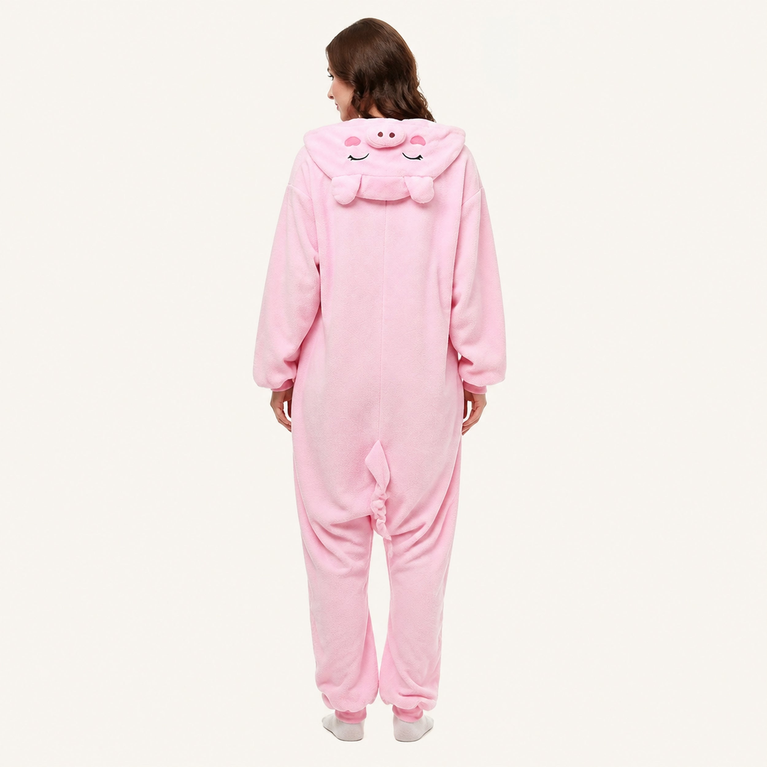 Pink Pig Kigurumi Onesie - back view