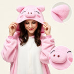 Pink Pig Kigurumi Onesie - character detail