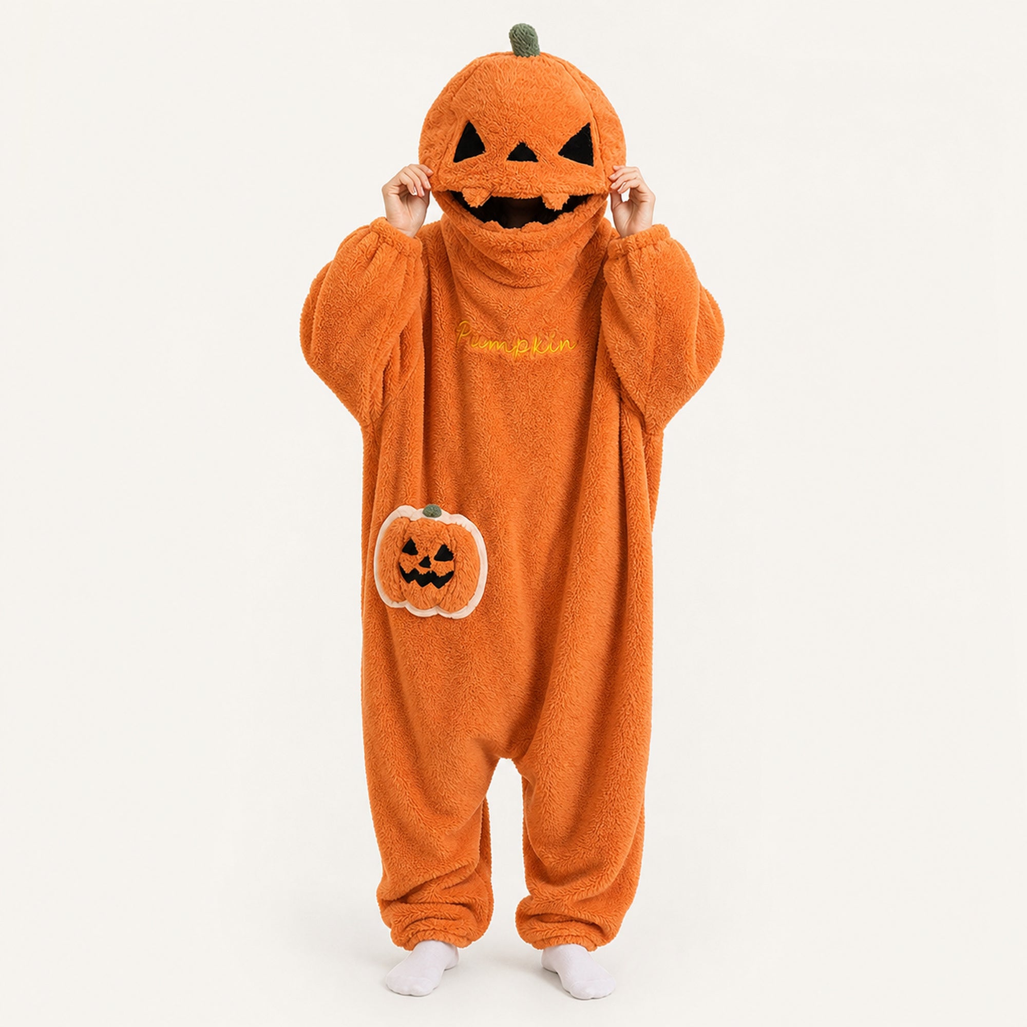 Plush pumpkin kigurumi hero