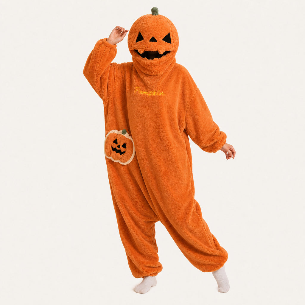 Plush pumpkin kigurumi dynamic look