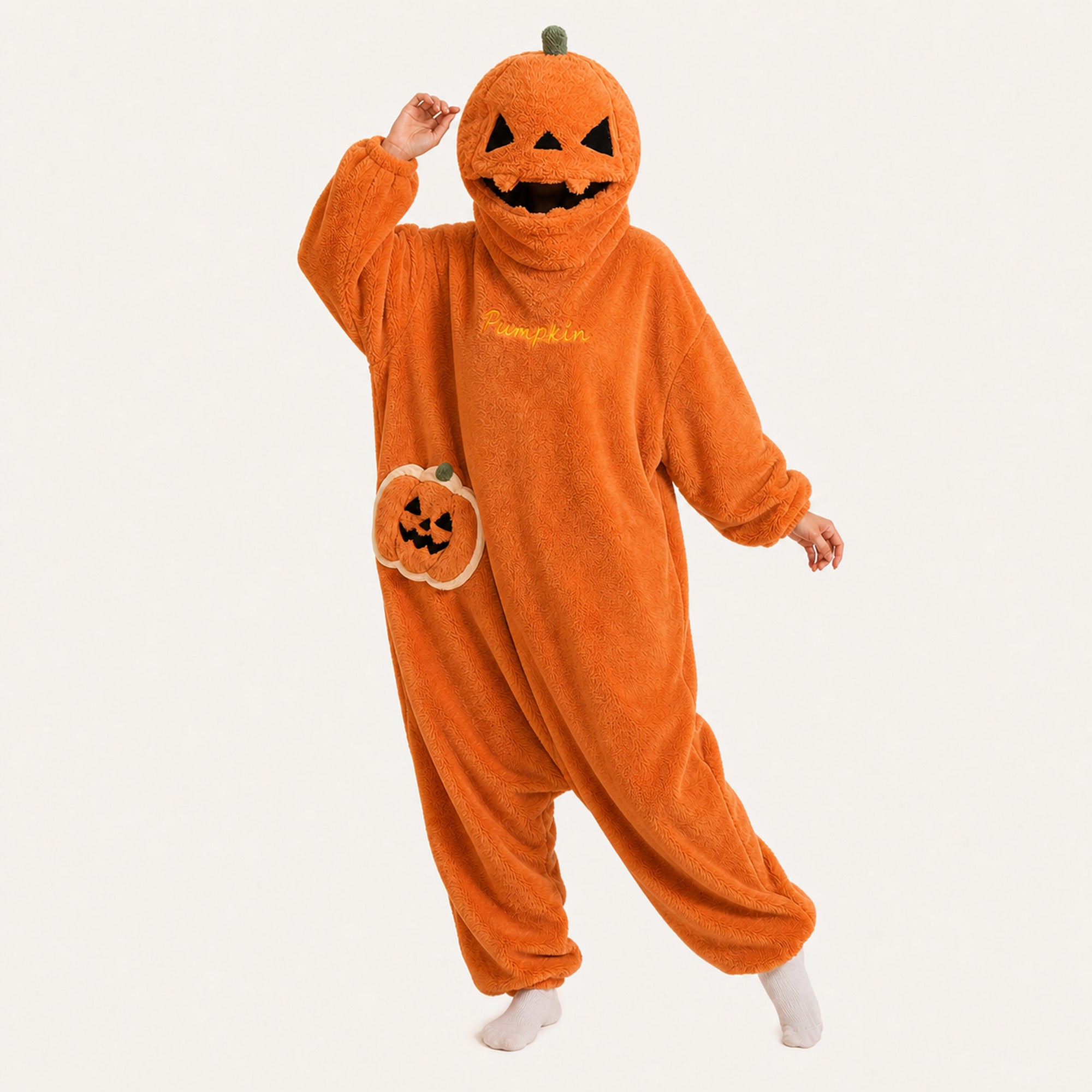 Plush pumpkin kigurumi dynamic look