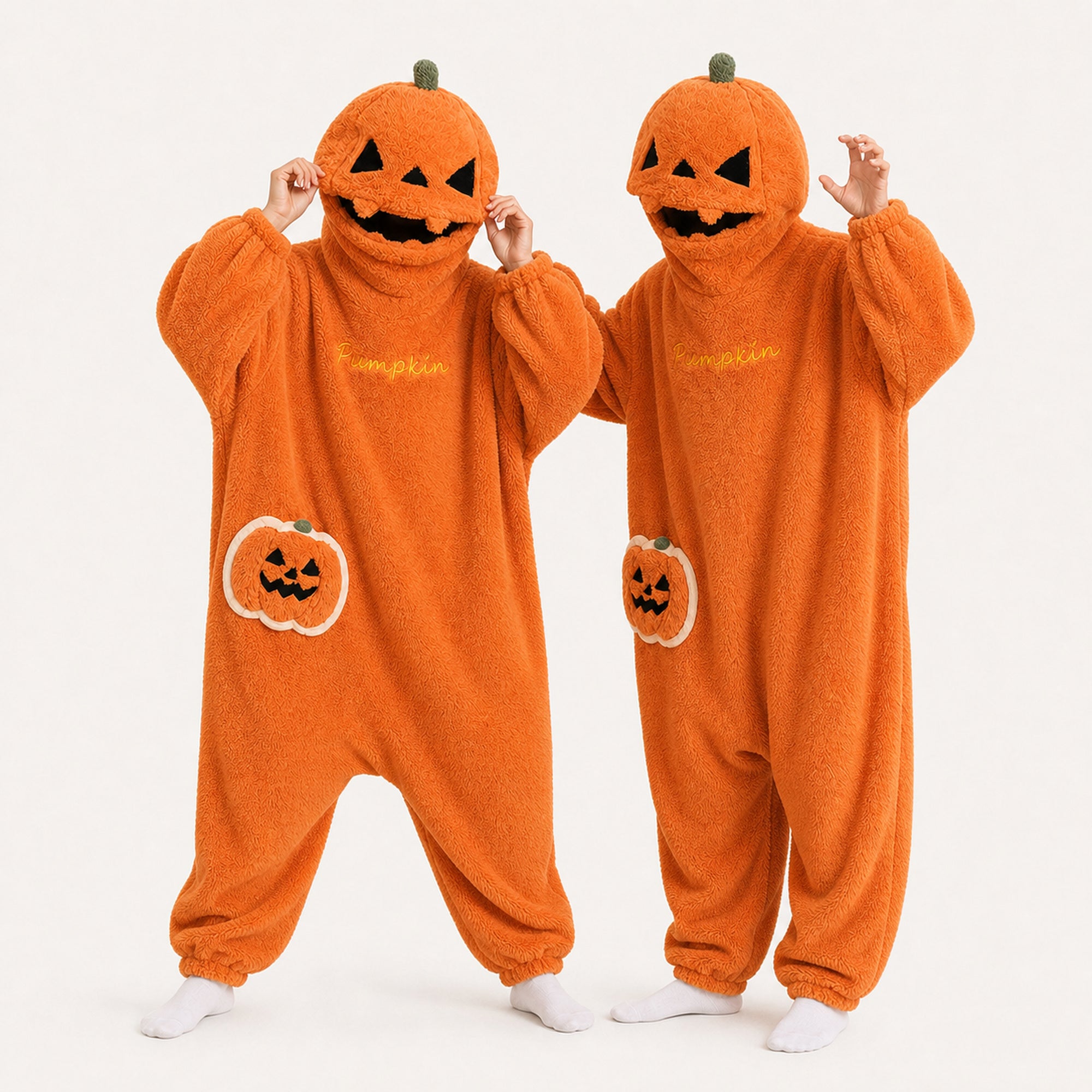 Plush pumpkin kigurumi matching colors