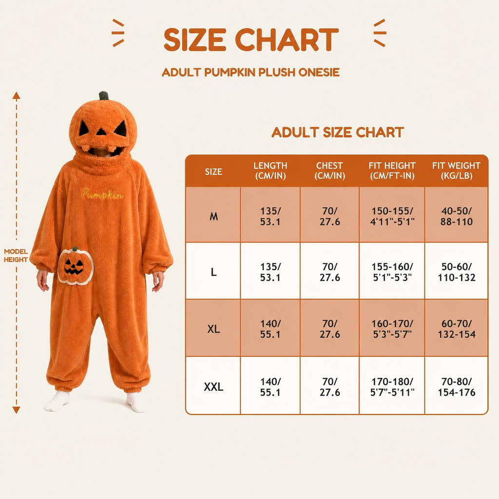 Plush pumpkin kigurumi fit reference