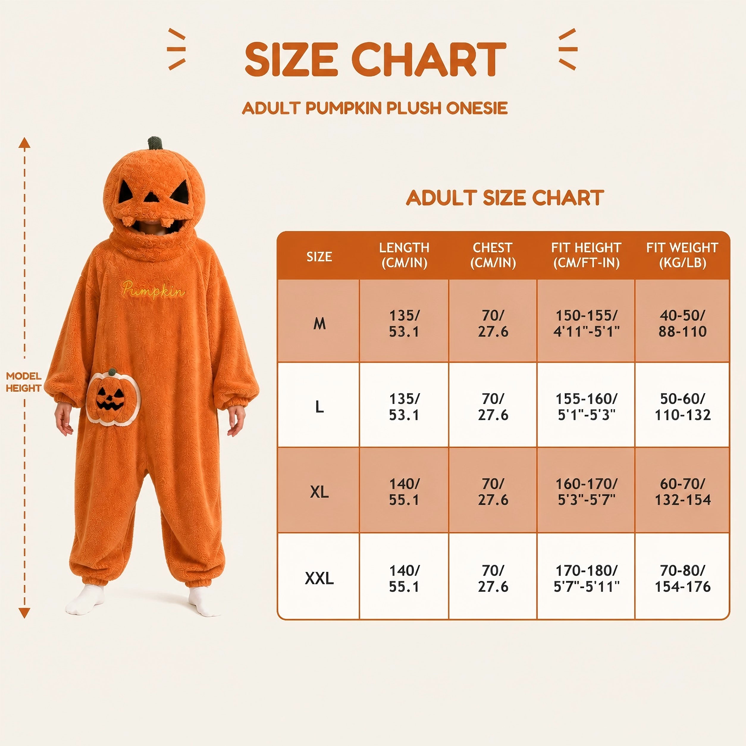 Plush pumpkin kigurumi fit reference