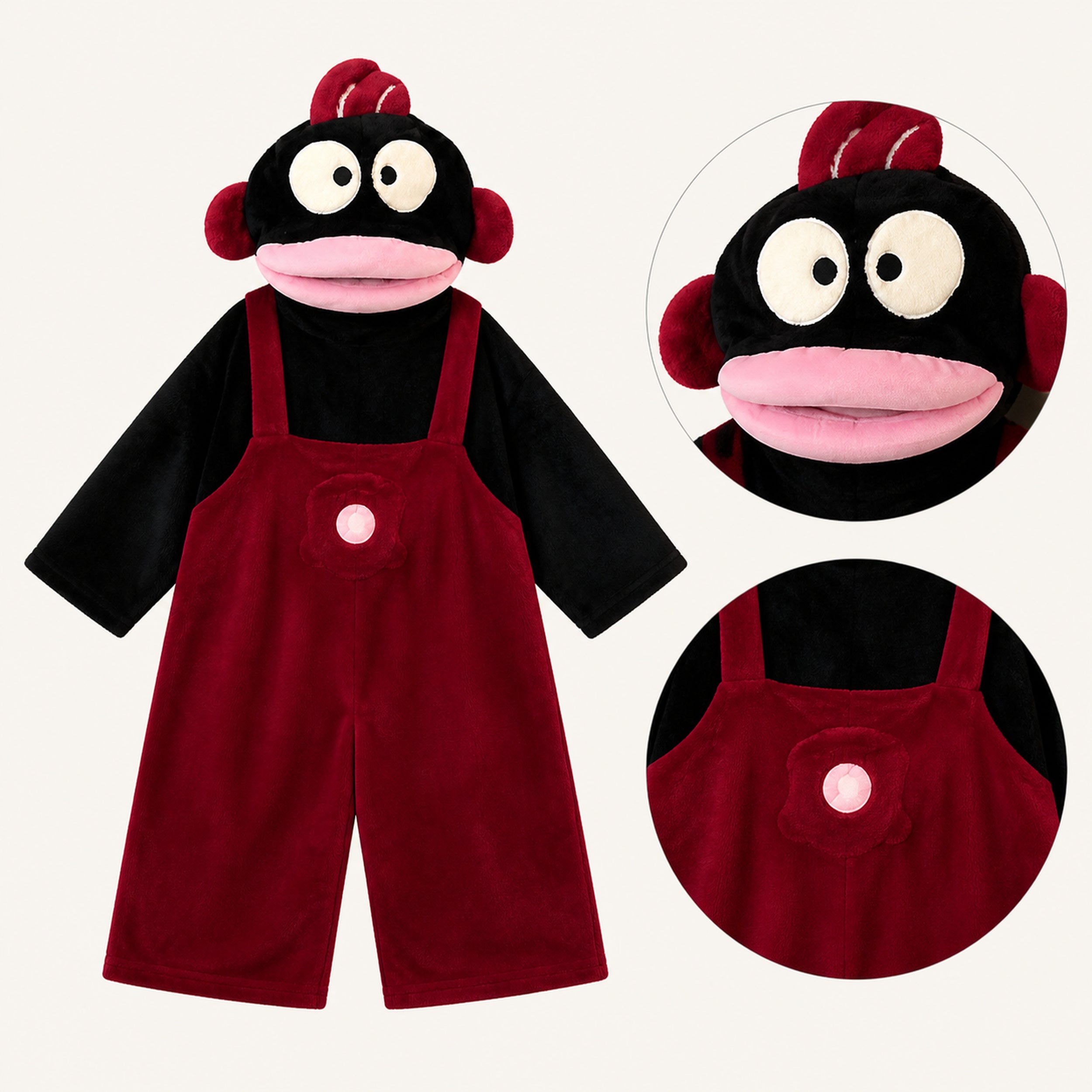 Plush Puppet Character Kigurumi Onesie feature details